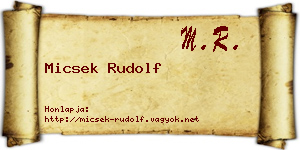Micsek Rudolf névjegykártya